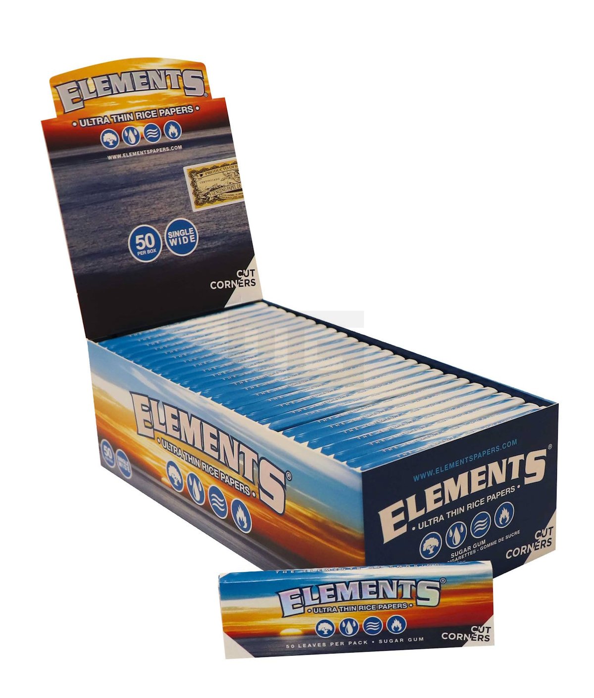 Elements Papers - Cut Corners - Single Wide - Blättchen - 50 Blättchen