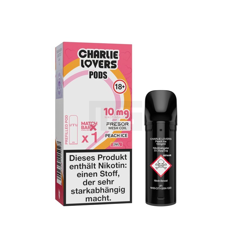 Charlie Lovers - Prefilled Pods - Peach Ice - 2ml - 10mg - 1er Pack
