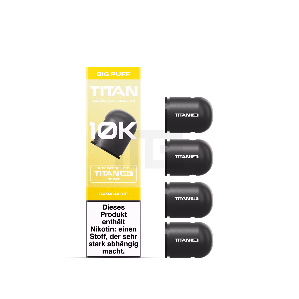 TITAN - 10K - Nachfüll-Kartuschen - Banana Ice - 4x2ml - 20mg