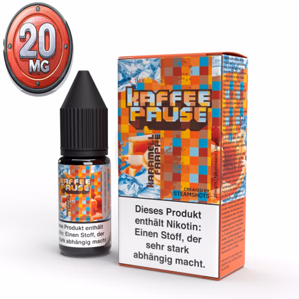 KAFFEEPAUSE - Nicsalt Liquid Karamell Frappe Ice 10ml 20mg