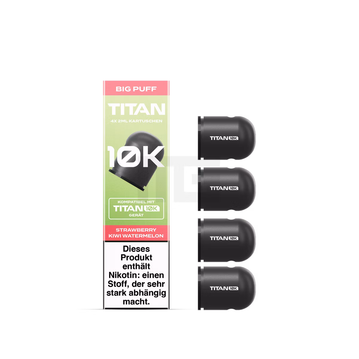 TITAN - 10K - Nachfüll-Kartuschen - Strawberry Kiwi Watermelon - 4x2ml - 20mg
