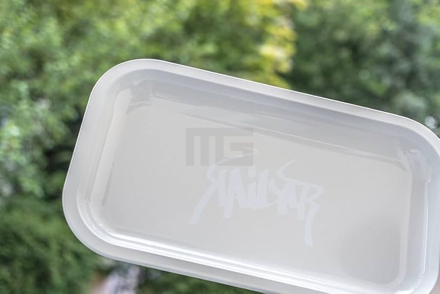 Kailar - Rolling Tray - Drehunterlage Metall - Weiß - 27 x 16,5