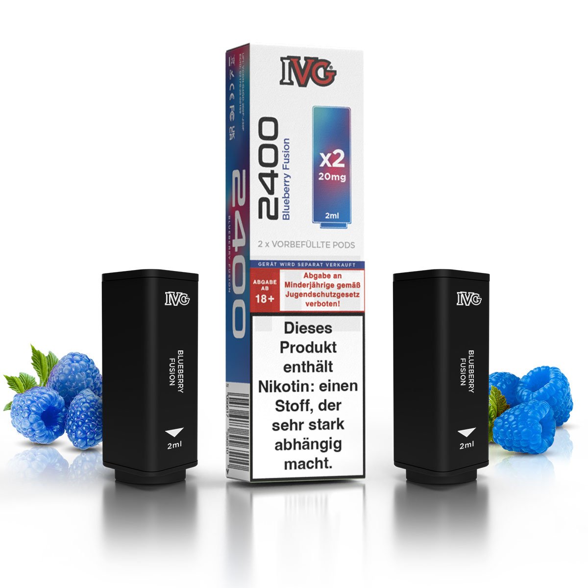 IVG - 2400 - Prefilled Pod - Blueberry Fusion - 2ml - 2er Pack
