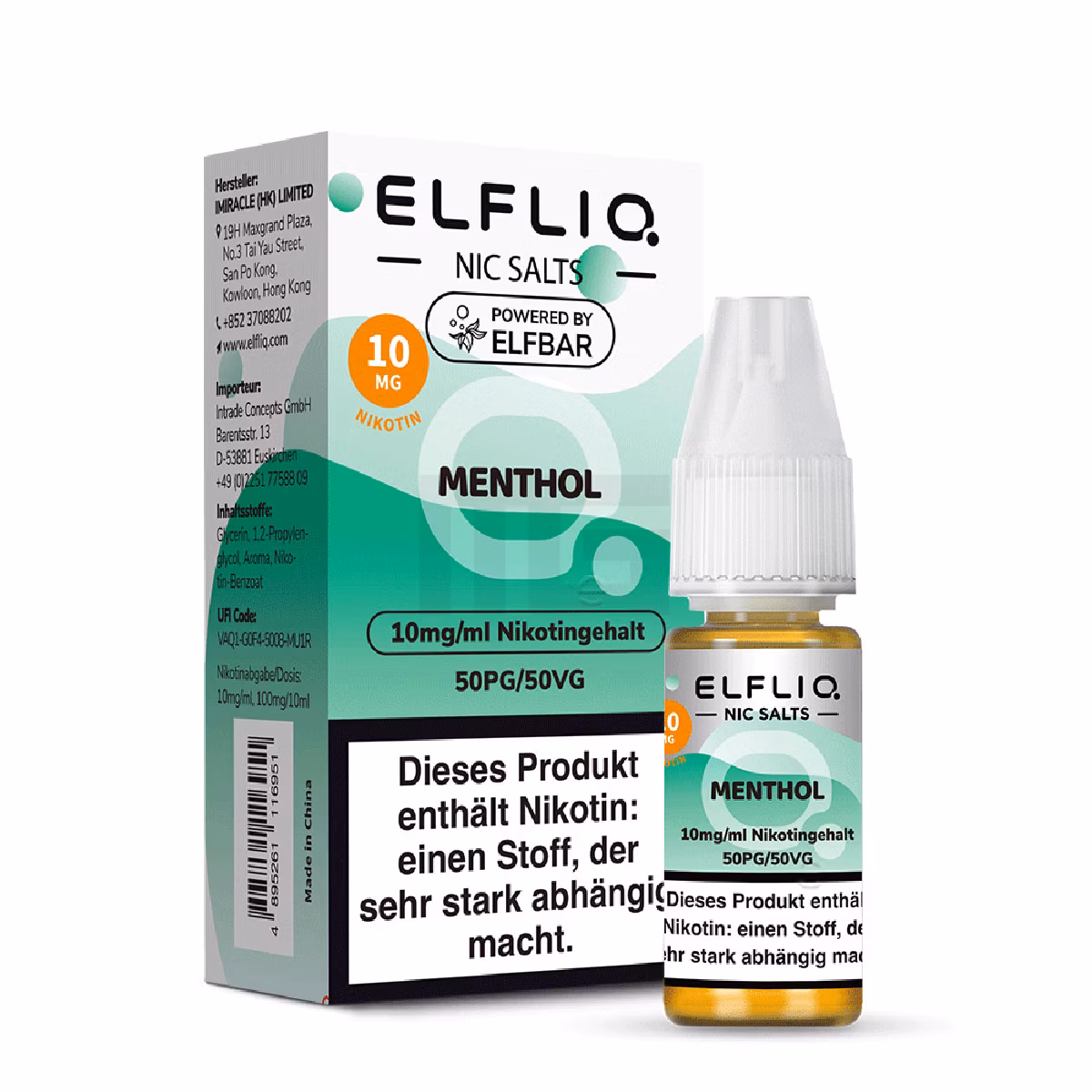 Elfbar - ElfLiq - 10ml - Menthol | Nikotinsalz-Stärke : 10mg
