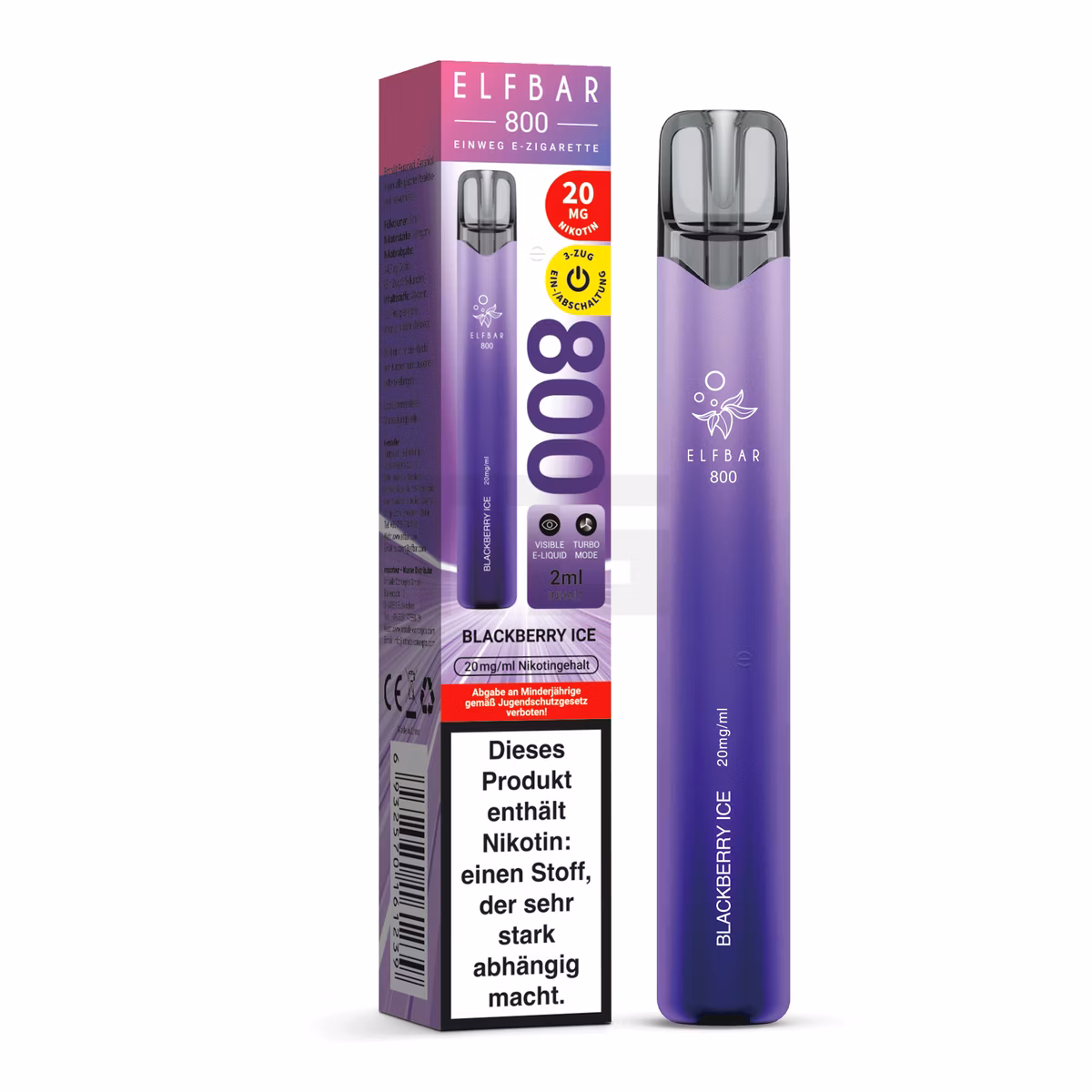 Elfbar - 800 - Einweg E-Zigarette - 20mg - CP - Blackberry Ice