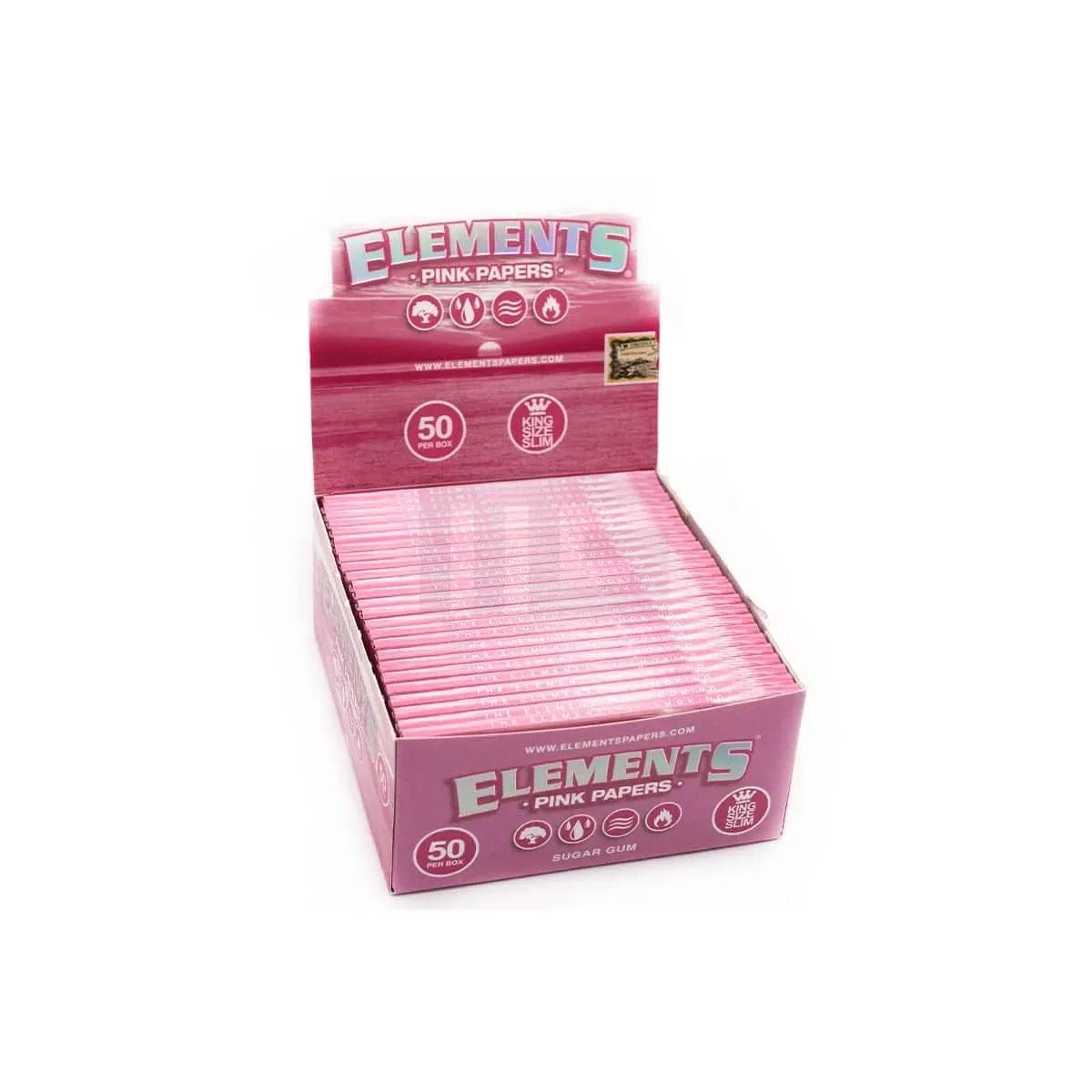 Elements Papers - Pink - King Size Slim - Blättchen - 32 Blättchen