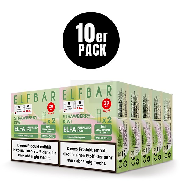 Elfbar - ELFA - Prefilled Pod - 2ml - 2er Pack - Strawberry Kiwi