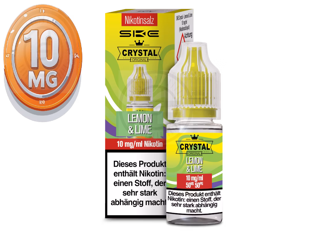 SKE - Crystal Liquid - Lemon & Lime - Nikotinsalz Liquid - 10ml - 10mg