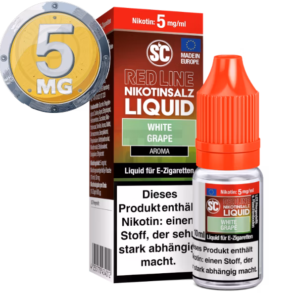 SC - Red Line - White Grape - Nikotinsalz Liquid - 10ml - 5mg