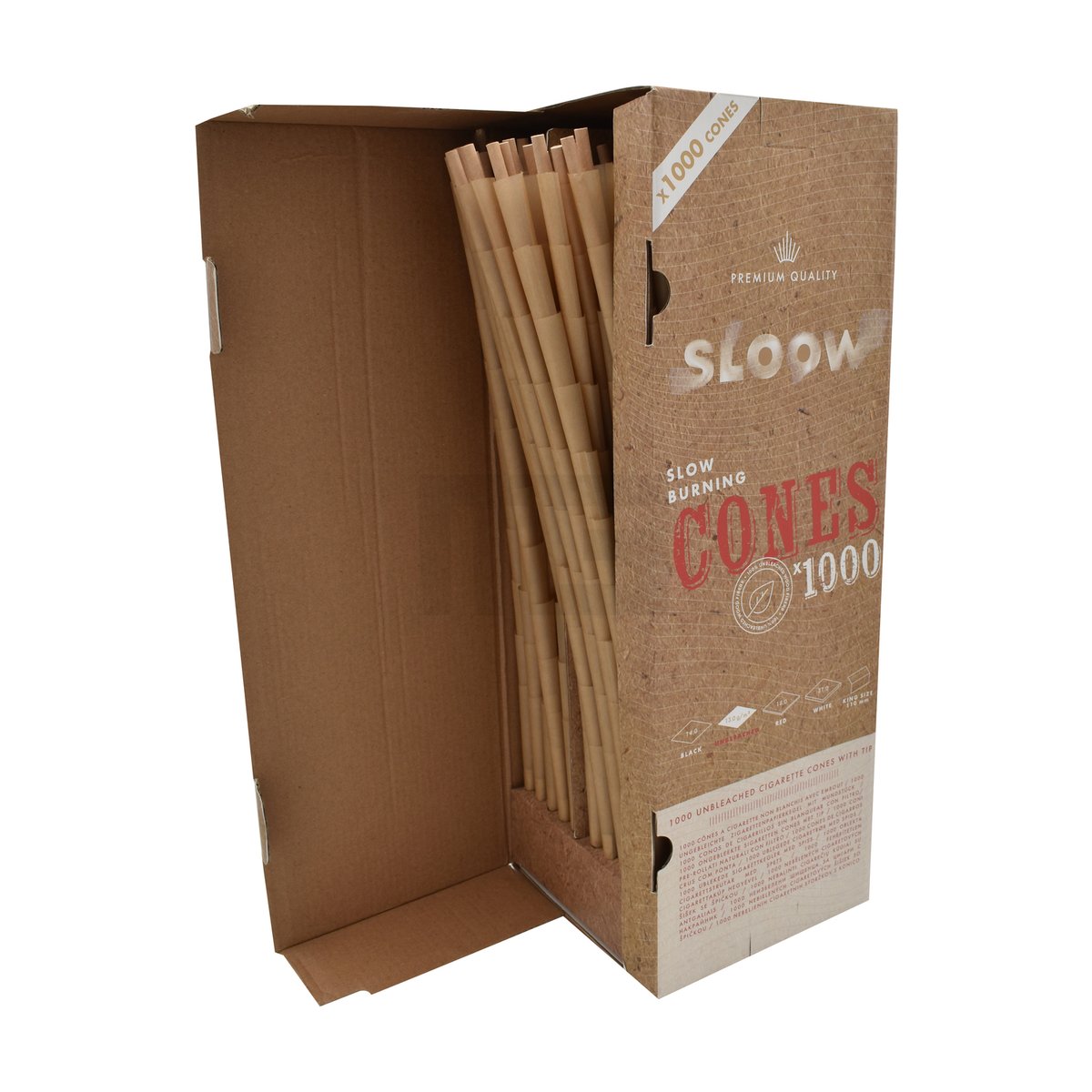 SLOOW – Unbleached Cones – 1000 Stück – Naturbelassen & fertig gedreht