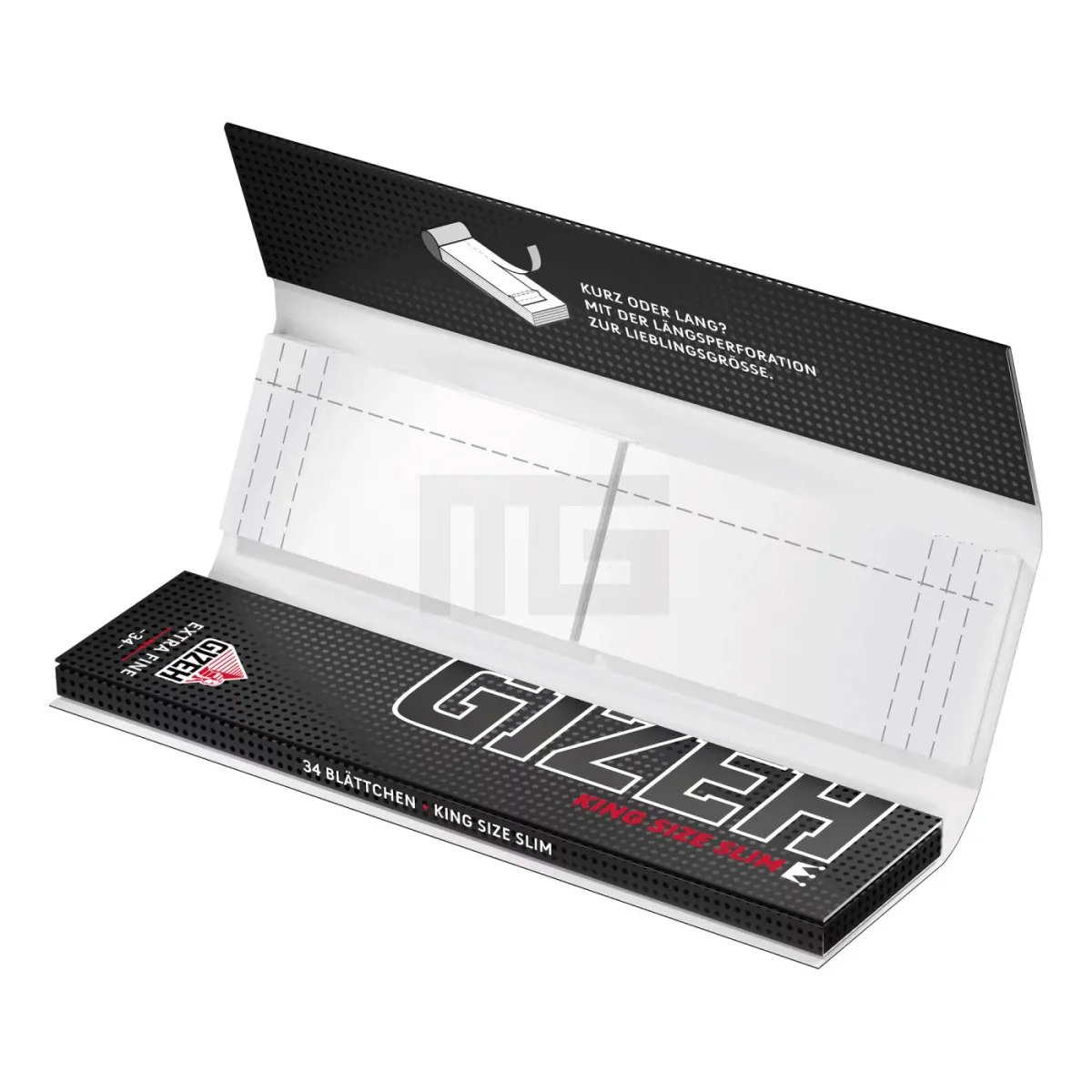Gizeh - BLACK - King Size Slim - Blättchen + Tips - Magnetverschluss - 34 Blättchen