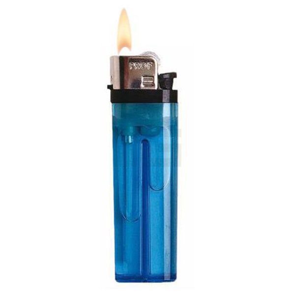 Reibradfeuerzeug - Einfarbig - Transparent - Blau