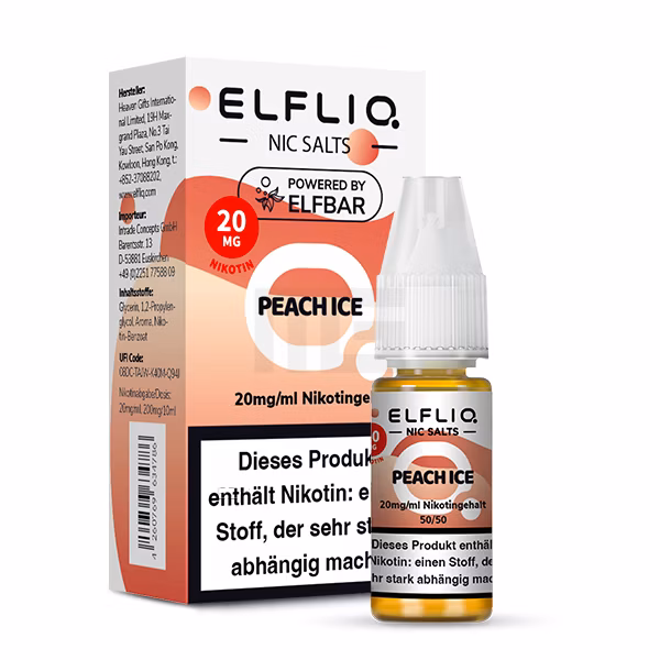 Elfbar - ElfLiq - 10ml - Peach Ice | Nikotinsalz-Stärke : 20mg