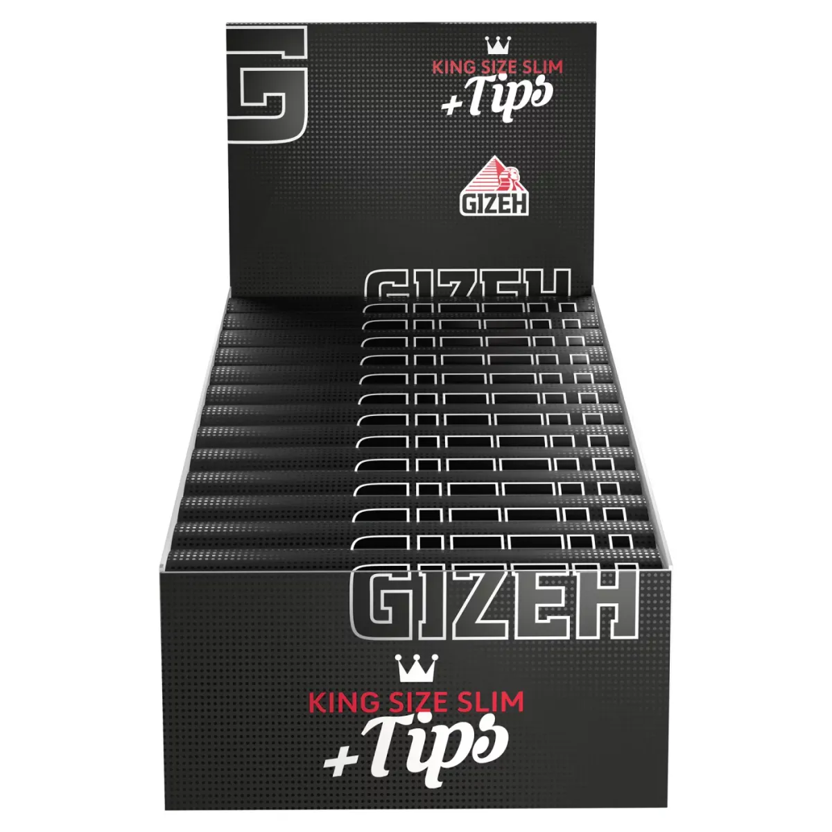 Gizeh - BLACK - King Size Slim - Blättchen + Tips - Magnetverschluss - 34 Blättchen