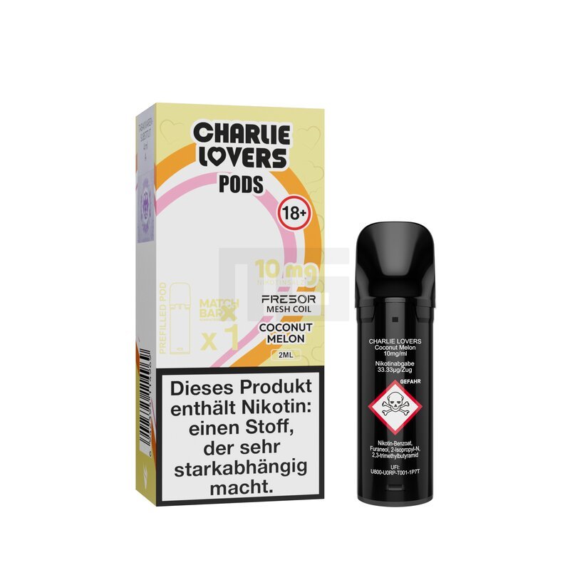 Charlie Lovers - Prefilled Pods - Coconut Melon - 2ml - 10mg -1er Paket