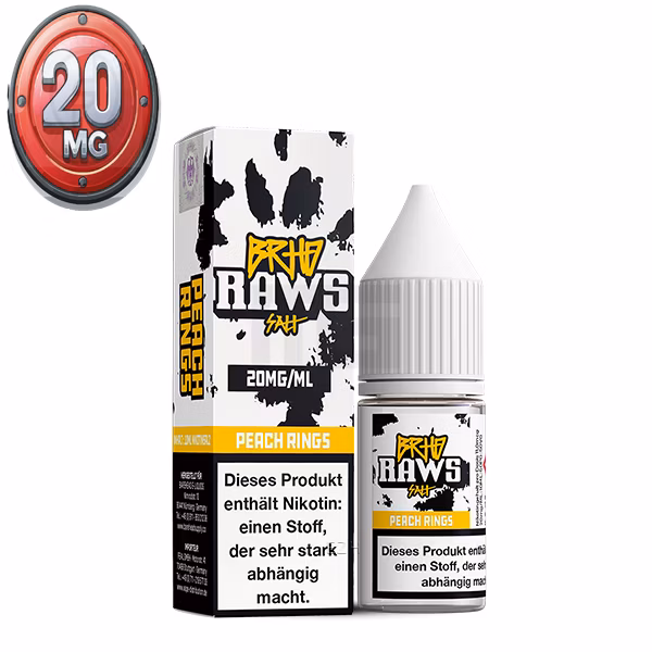 ✳️ Barehead Raws ✴ Peach Rings ✴ 10ml ✴ 20mg ✴ Nikotinsalz Liquid ✴️