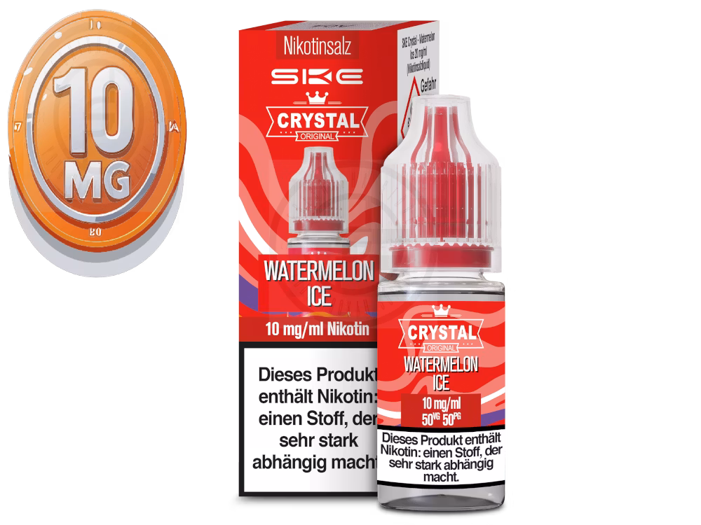 Crystal Liquid - Watermelon Ice - Nikotinsalz Liquid - 10ml - 10mg