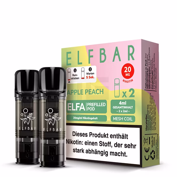 Elfbar - ELFA - Prefilled Pod - 2ml - 2er Pack - Apple Peach