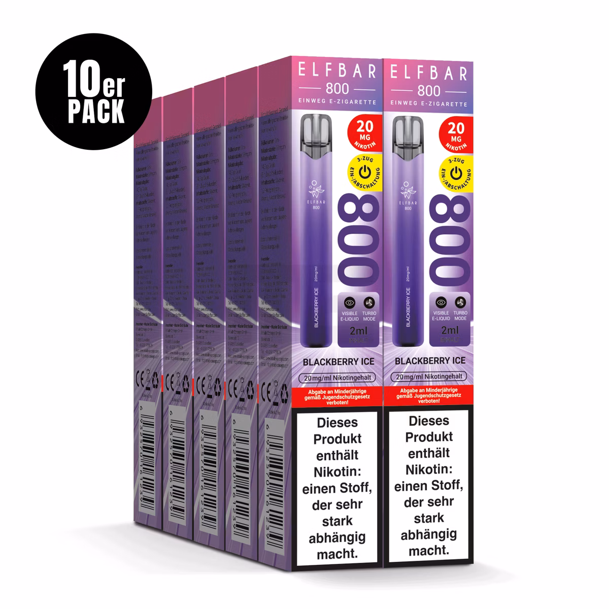 Elfbar - 800 - Einweg E-Zigarette - 20mg - CP - Blackberry Ice