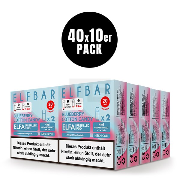 Elfbar - ELFA - Prefilled Pod - 2ml - 2er Pack - Blueberry Cotton Candy