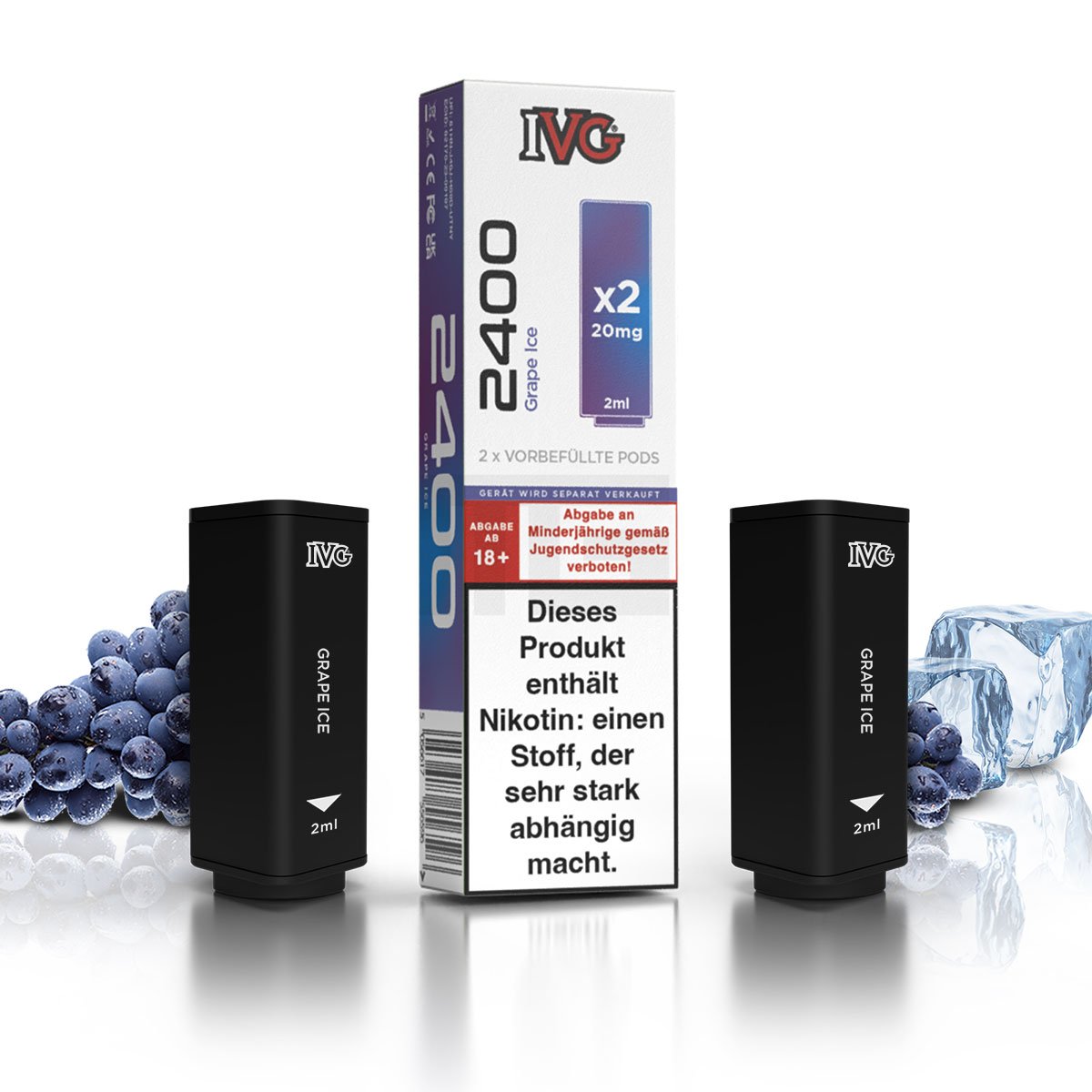 IVG - 2400 - Prefilled Pod - Grape Ice - 2ml - 2er Pack