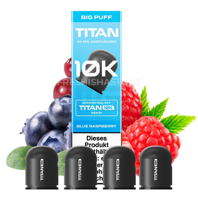 TITAN - 10K - Nachfüll-Kartuschen - Blue Raspberry - 4x2ml - 20mg
