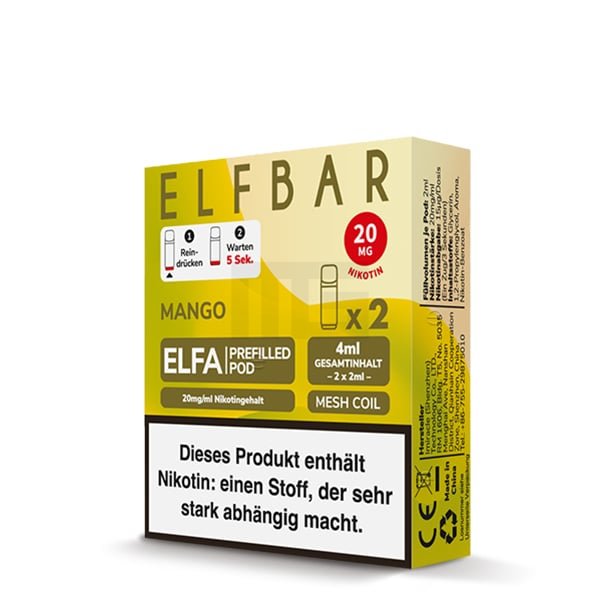 Elfbar - ELFA - Prefilled Pod - 2ml - 2er Pack - Mango