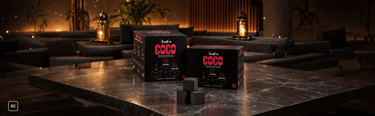 Aladin Coco Naturkohle 26er & 27er | Premium Shisha Kokoskohle 1kg