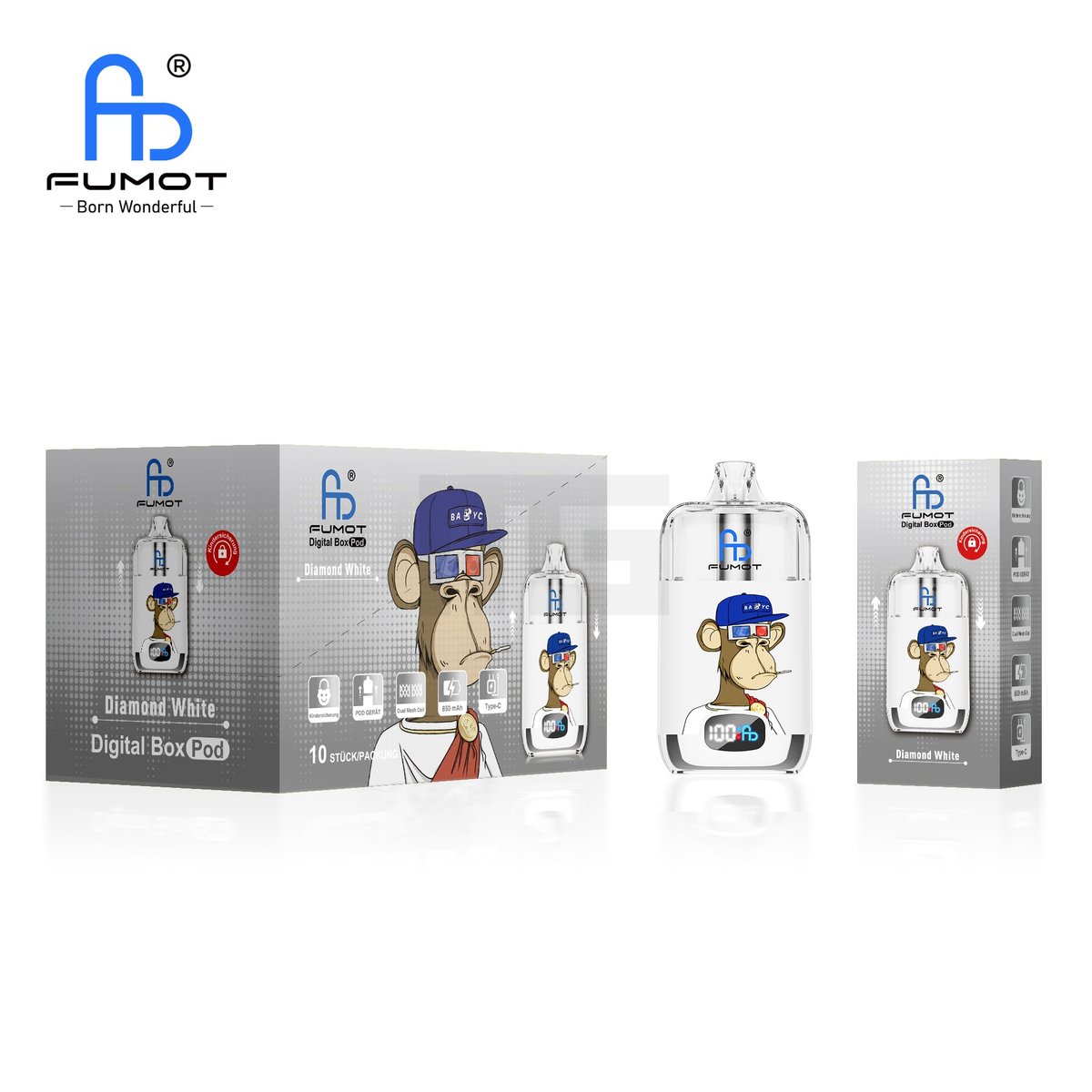 RandM - Digital Box - Pod Kit - Diamant White RandM - Digital Box - Pod Kit - Diamant White