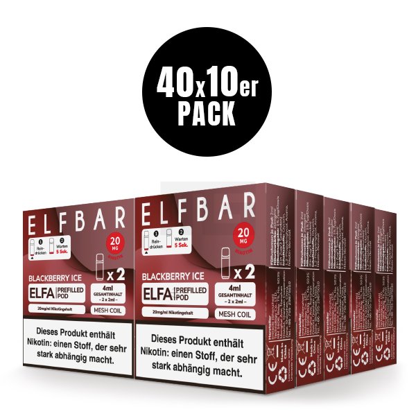 Elfbar - ELFA - Prefilled Pod - 2ml - 2er Pack - Blackberry Ice Elfbar - ELFA - Prefilled Pod - 2ml - 2er Pack - Blackberry Ice