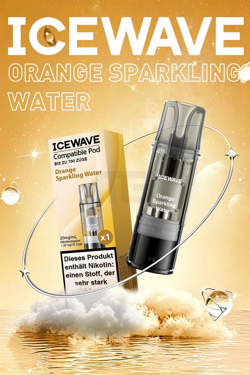 ICEWAVE - Prefilled Pod - 2ml - 3er Pack - Orange Sparkling Water