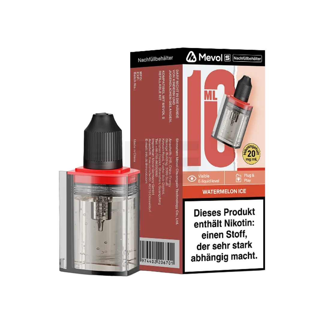 Mevol - S - Nachfüllbehälter - 10ml - Watermelon Ice - 20mg