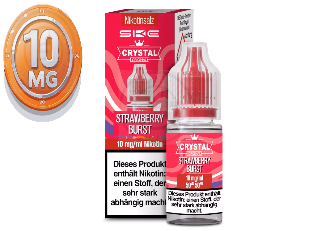 ske-crystal-liquid-strawberry-burst-10ml-10mg SKE - Crystal Liquid - Strawberry Burst - Nikotinsalz Liquid - 10ml - 10mg