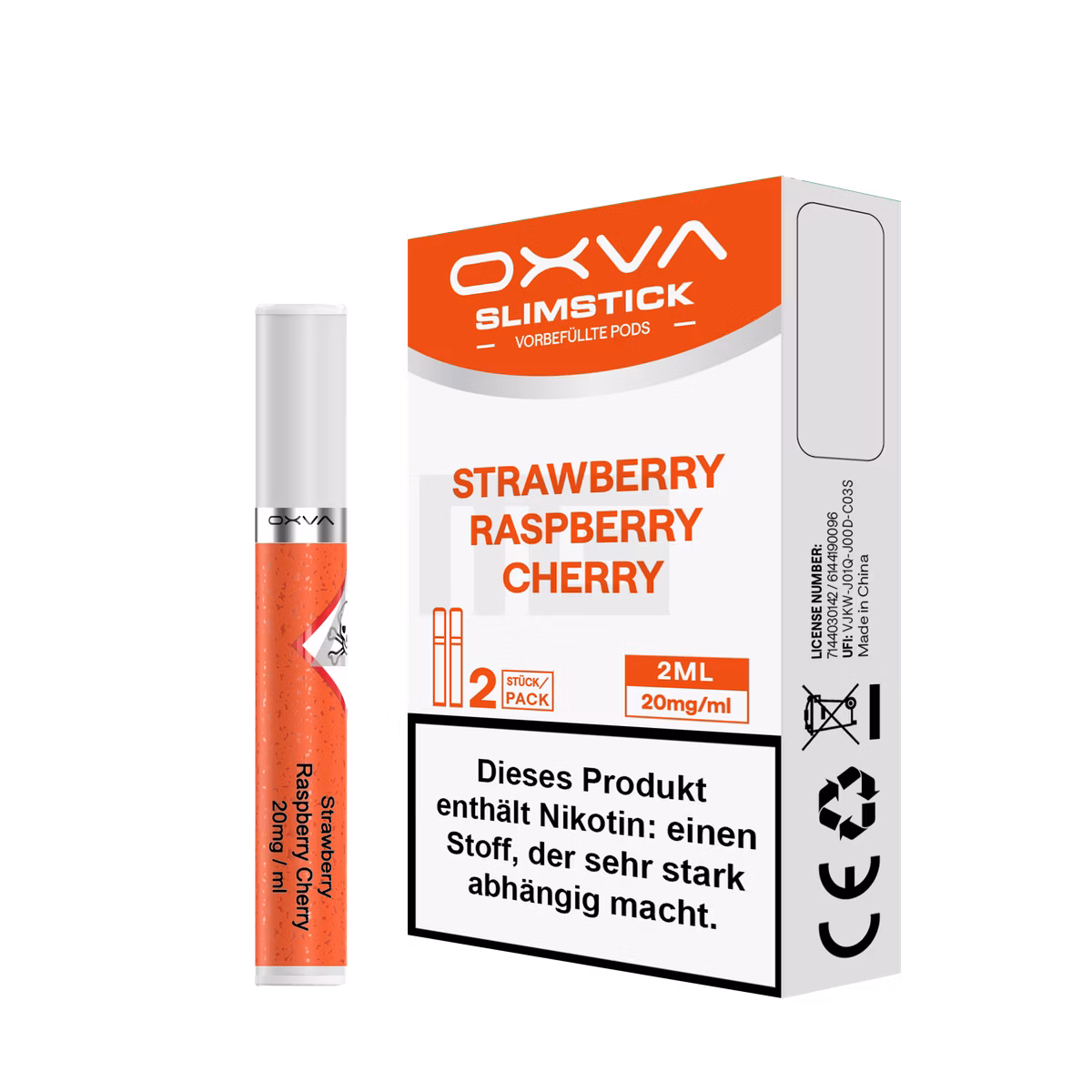 OXVA - Slimstick - Prefilled Pods - Strawberry Raspberry Cherry - 20mg