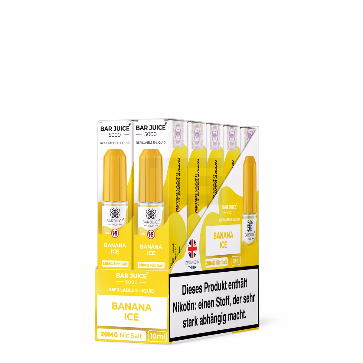 Bar Juice - 5000 - Banana Ice | Inhalt : 10ml | Nikotinsalz-Stärke : 20mg | Paketgröße : 1er Packung