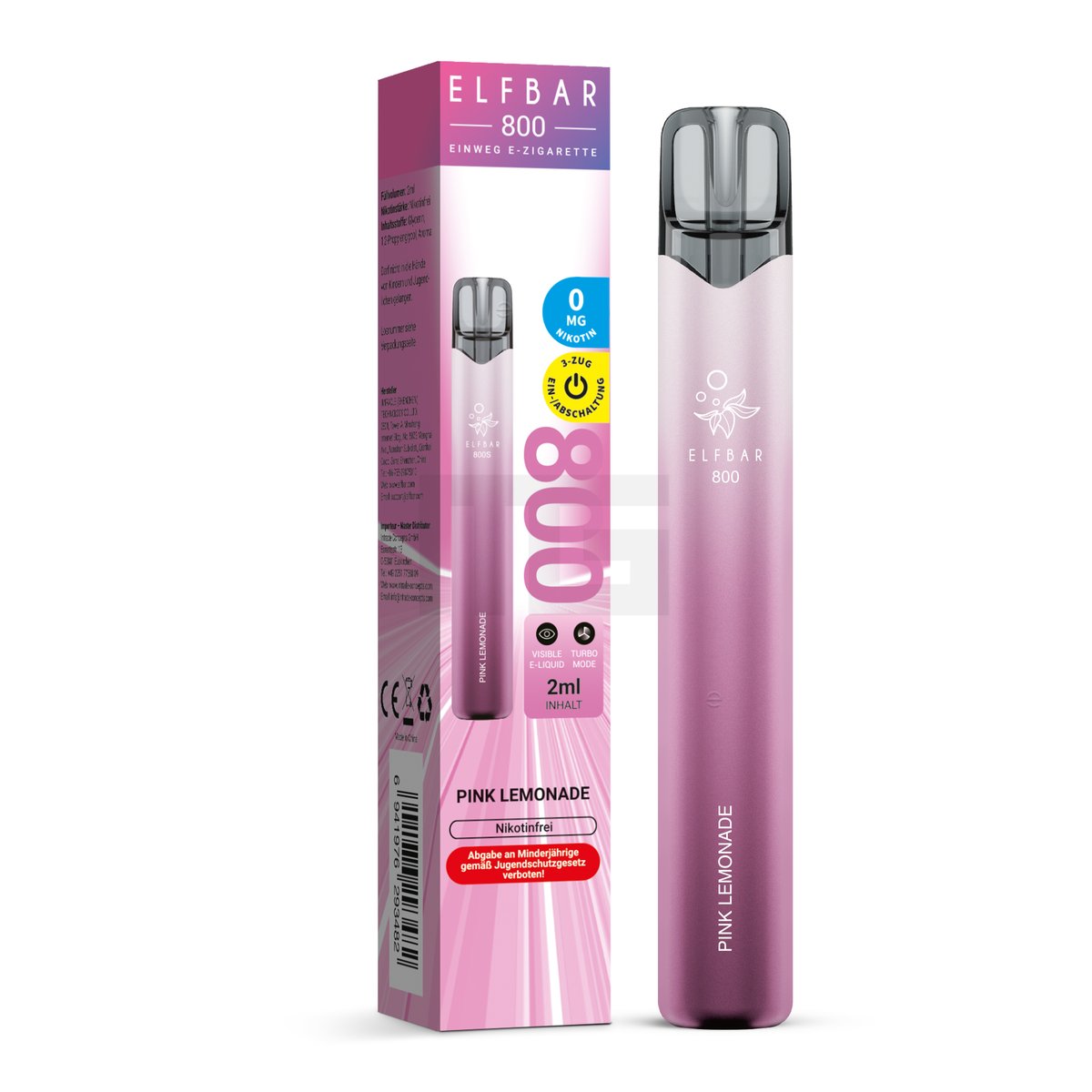 Elfbar - 800 - Einweg E-Zigarette - 0mg - Nikotinfrei - Pink Lemonade