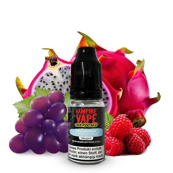 Vampire Vape - Overdosed - Nikotinsalz-Liquid - 10ml - Dragonfruit Raspberry Grape | Nikotinsalz-Stärke : 10mg Vampire Vape - Overdosed - Nikotinsalz-Liquid - 10ml - Dragonfruit Raspberry Grape | Nikotinsalz-Stärke : 10mg