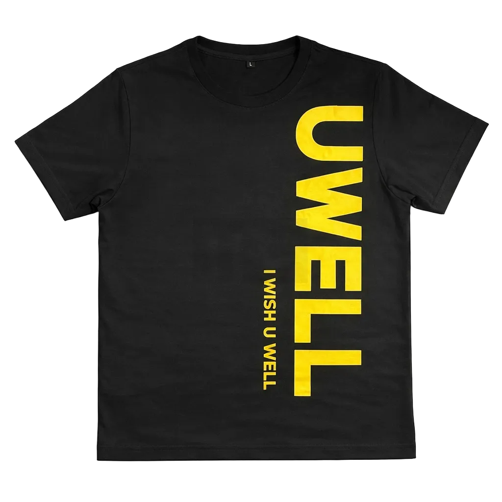 Uwell - T-Shirt - Schwarz mit gelber Schrift Uwell - T-Shirt - Schwarz mit gelber Schrift