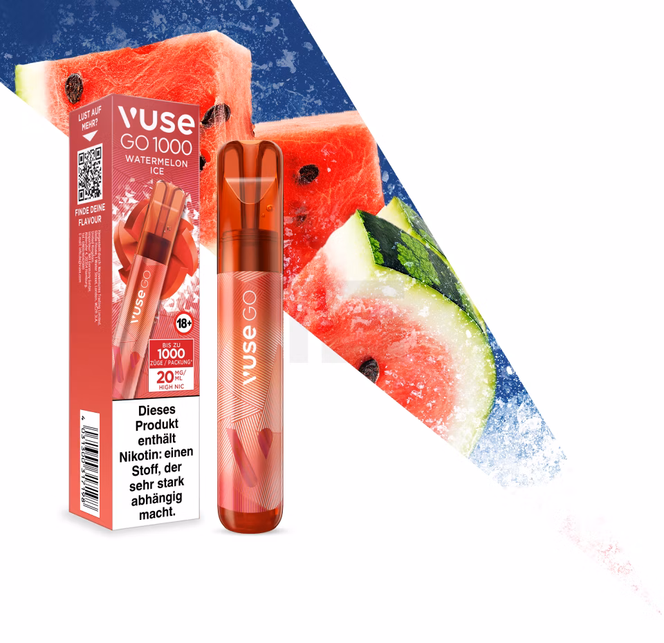 Vuse - Go 1000 - Einweg E-Zigarette - Watermelon Ice | Nikotinsalz-Stärke : 0mg