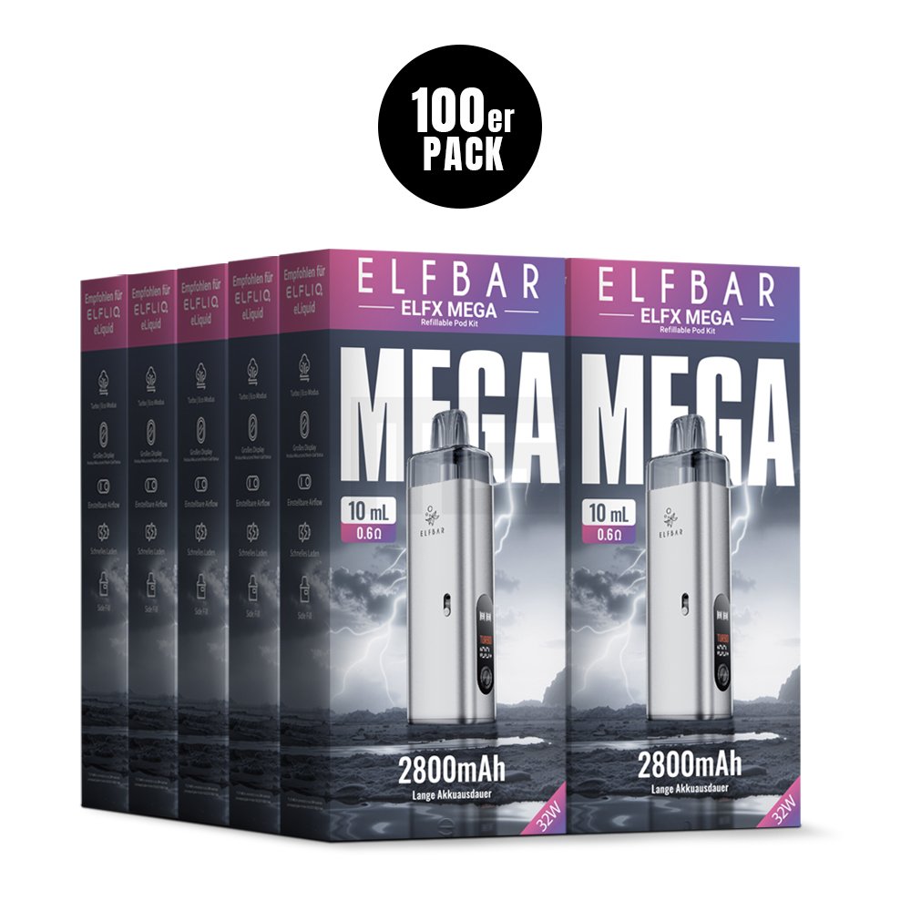 Elfbar - ELFX Mega - Basisgerät - Silver | Paketgröße : 1er Packung Elfbar - ELFX Mega - Basisgerät - Silver | Paketgröße : 1er Packung