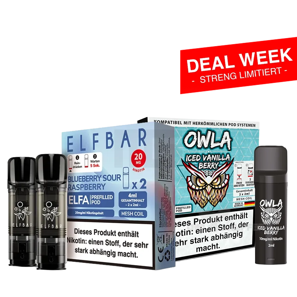 ELFBAR ELFA Prefilled Pods + OWLA Prefilled Pods Starter Kit ELFBAR ELFA Prefilled Pods + OWLA Prefilled Pods Starter Kit