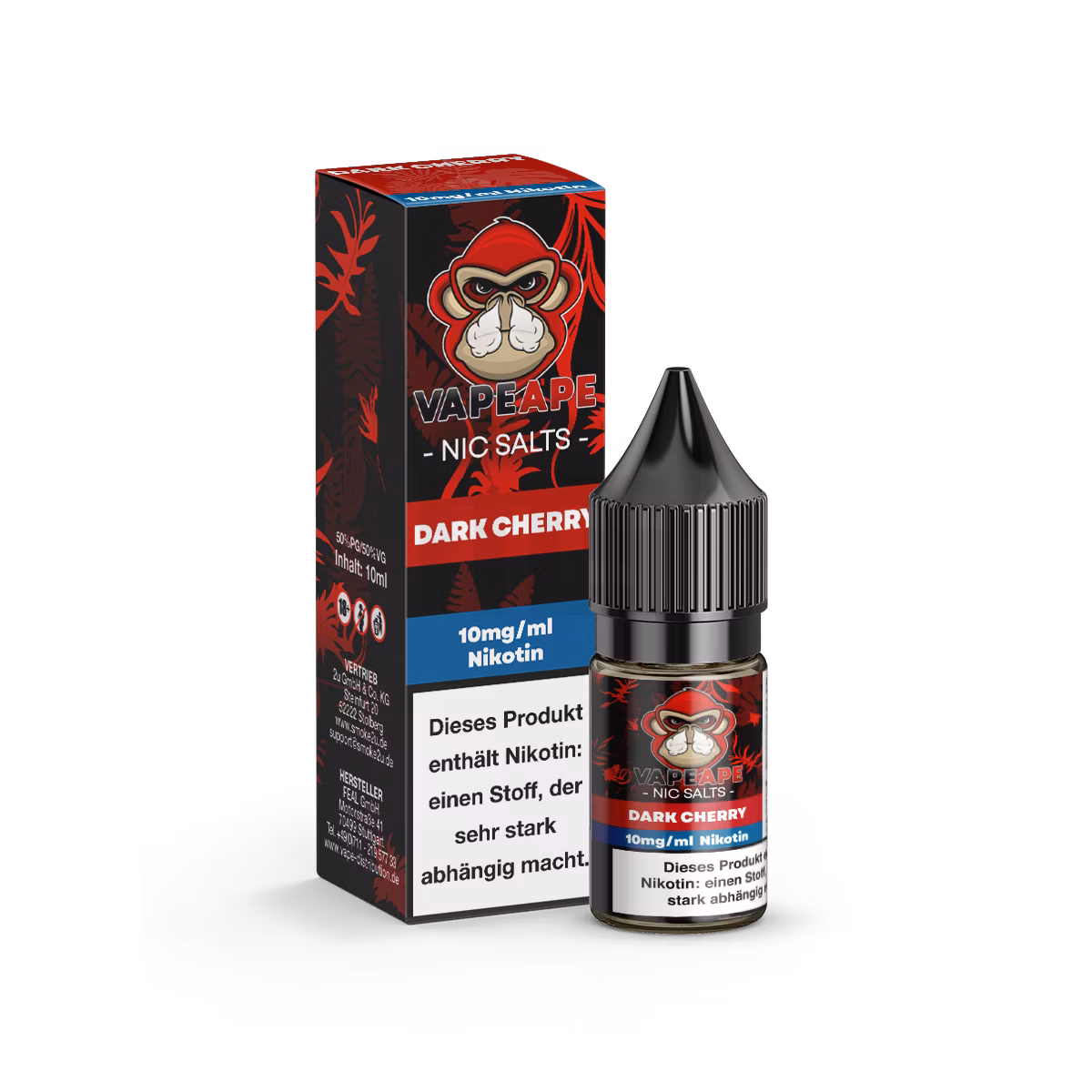 VapeApe - Nikotinsalz-Liquid - 10ml - Dark Cherry | Nikotinsalz-Stärke : 10mg VapeApe - Nikotinsalz-Liquid - 10ml - Dark Cherry | Nikotinsalz-Stärke : 10mg