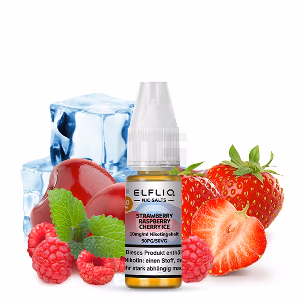 Elfbar - ElfLiq - 10ml - Strawberry Raspberry Cherry Ice | Nikotinsalz-Stärke : 10mg Elfbar - ElfLiq - 10ml - Strawberry Raspberry Cherry Ice | Nikotinsalz-Stärke : 10mg