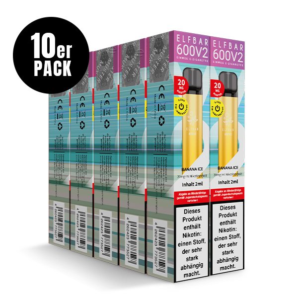 Elf Bar 600 V2 - Einweg E-Zigarette - Banana Ice - 20mg