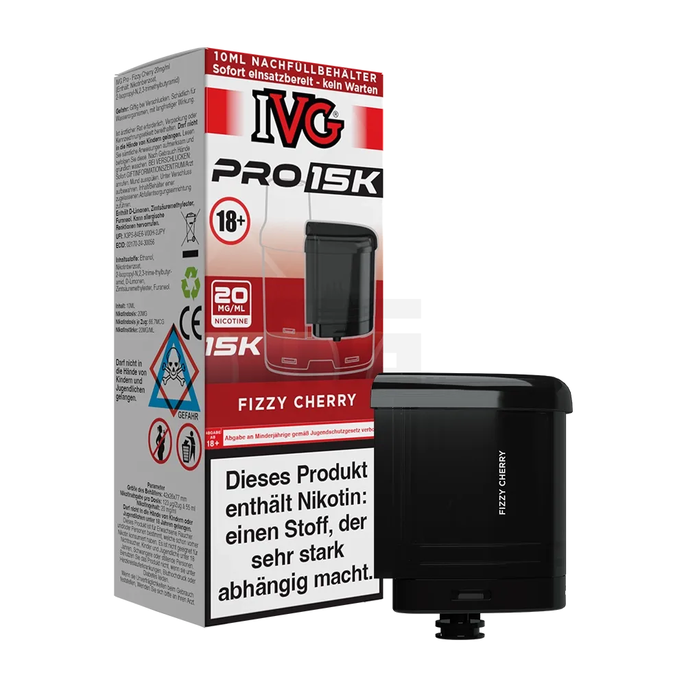 IVG - Pro 15K - 10ml Pod Nachfüllbehälter - Fizzy Cherry - 20mg