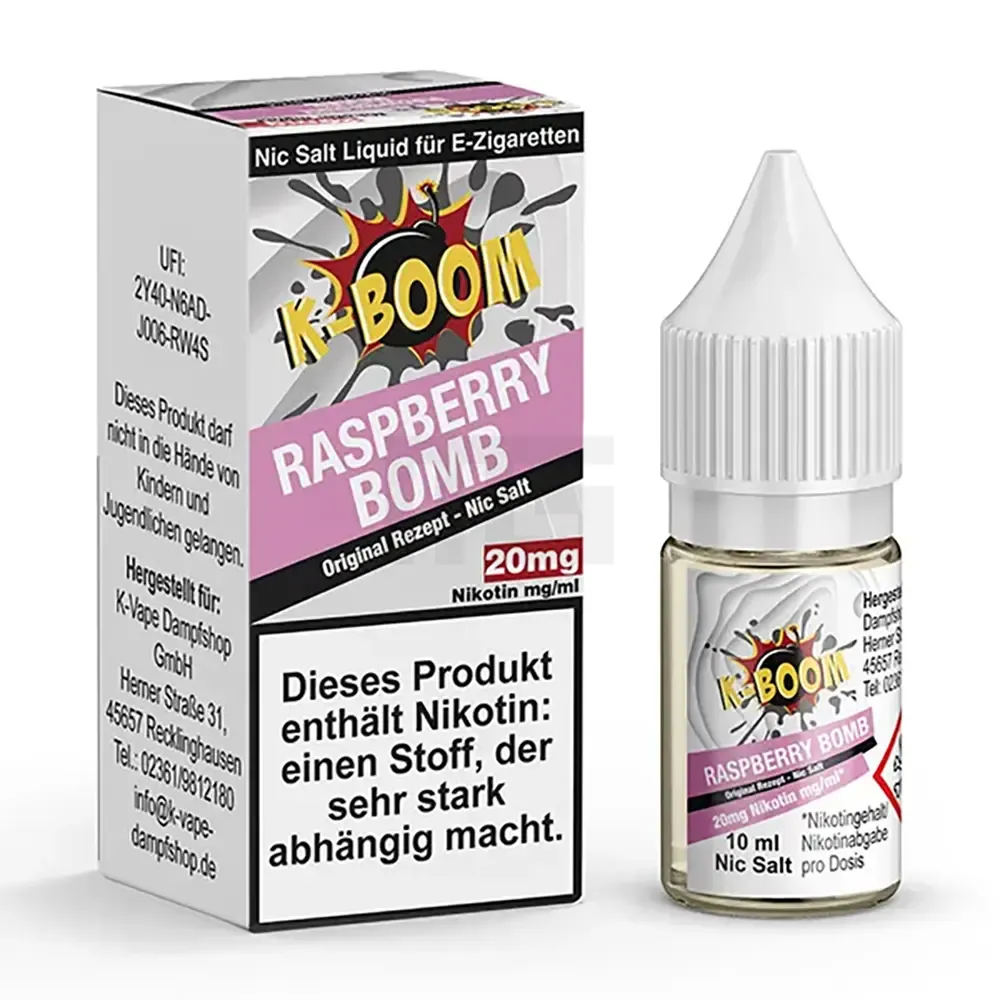k-boom-raspberry-bomb-nikotinsalzliquid-10ml-20mg K-Boom - Raspberry Bomb - Nikotinsalz Liquid - 10ml - 20mg