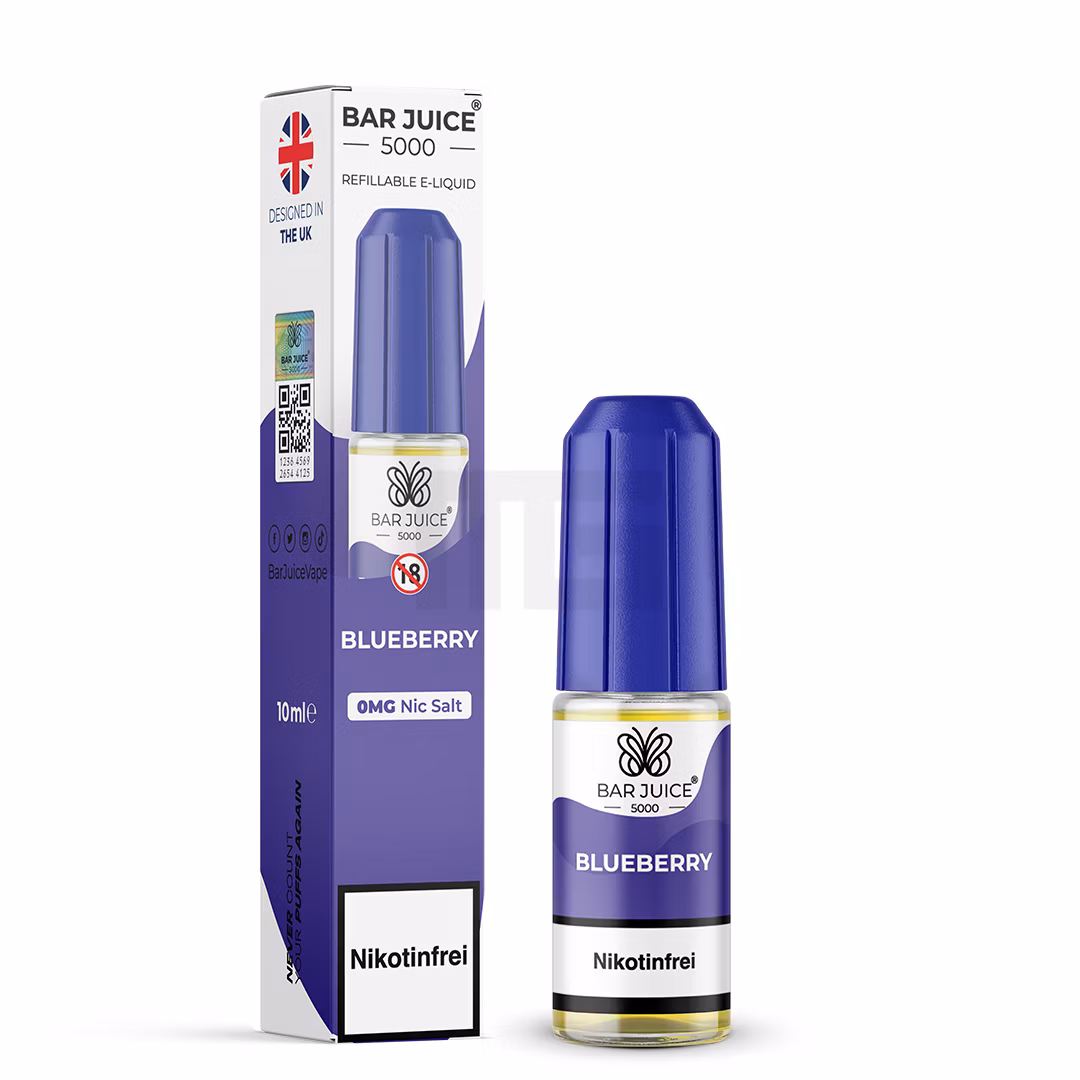 Bar Juice - 5000 - Blueberry | Inhalt : 10ml | Nikotinsalz-Stärke : 0mg | Paketgröße : 1er Packung