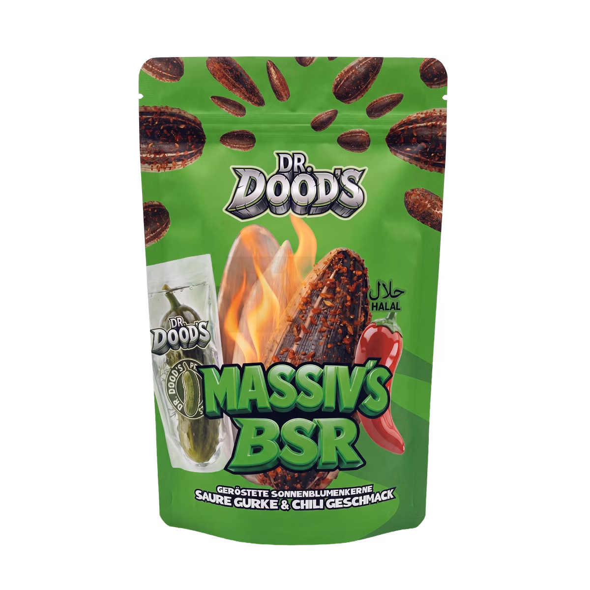 Dr. Doods Massiv`s BSR Sonnenblumenkerne Saure Gurke & Chilli 100g Dr. Doods Massiv`s BSR Sonnenblumenkerne Saure Gurke & Chilli 100g