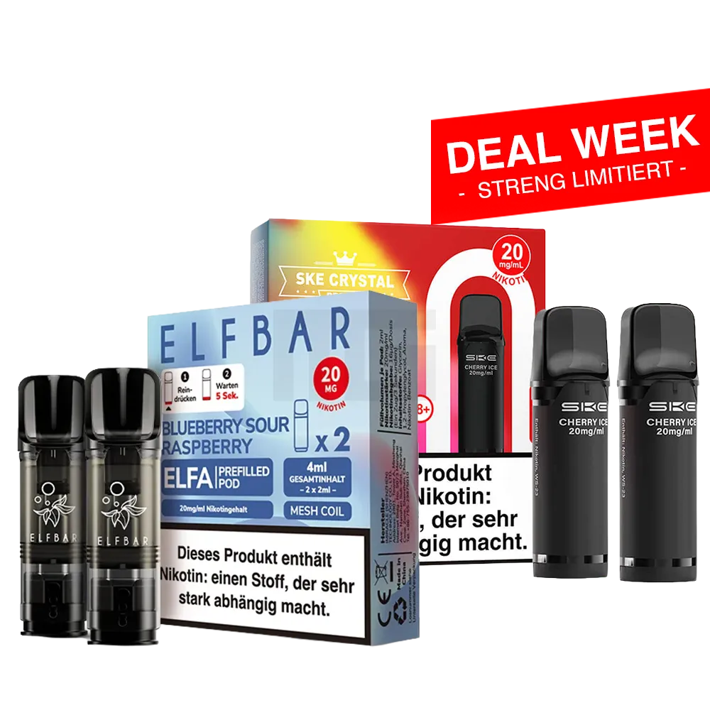 ELFBAR ELFA Prefilled Pods + SKE Pro Prefilled Pods Starter Kit ELFBAR ELFA Prefilled Pods + SKE Pro Prefilled Pods Starter Kit