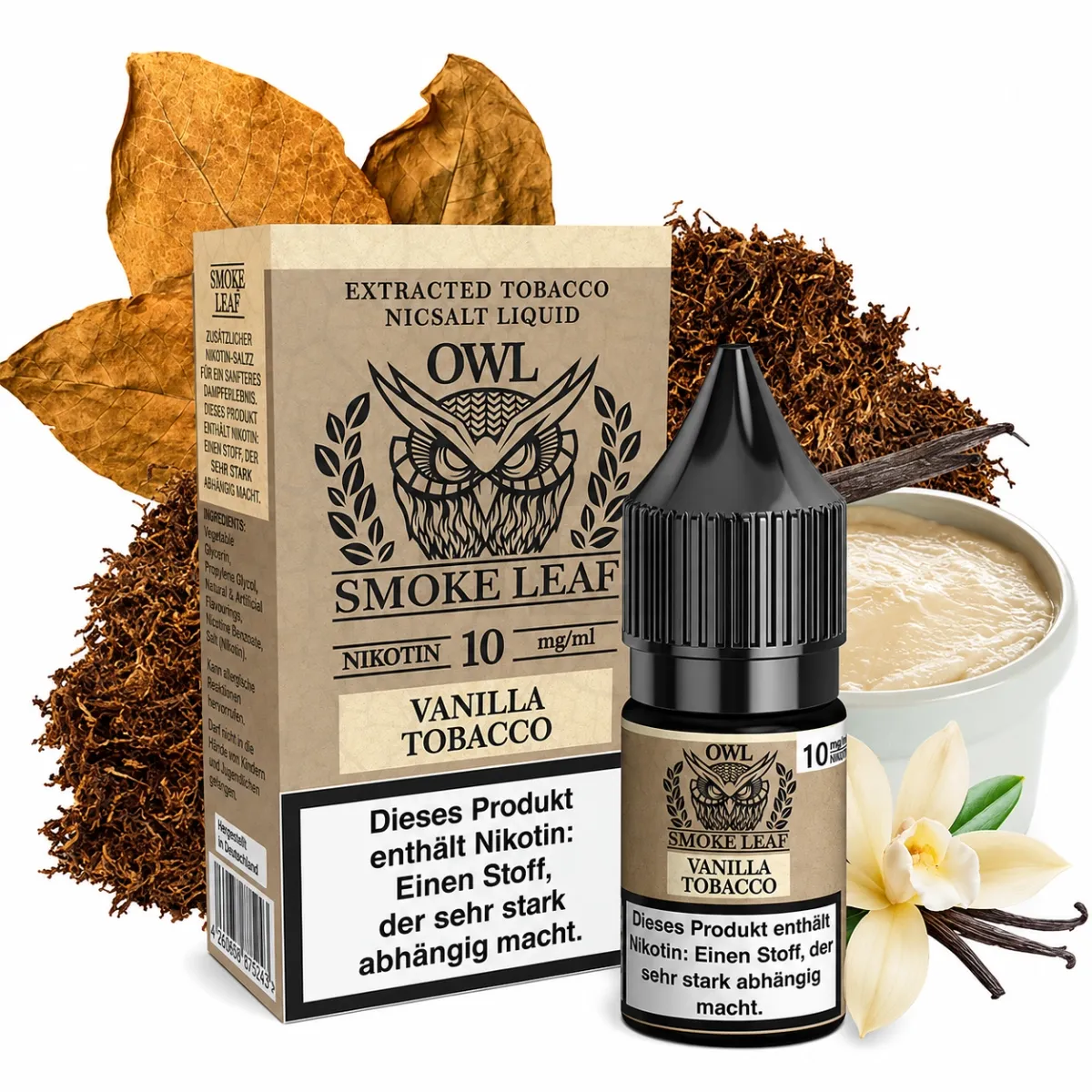 OWL Smoke Leaf -Nikotinsalz Liquid - 10ml - Vanilla Tobacco - 10mg